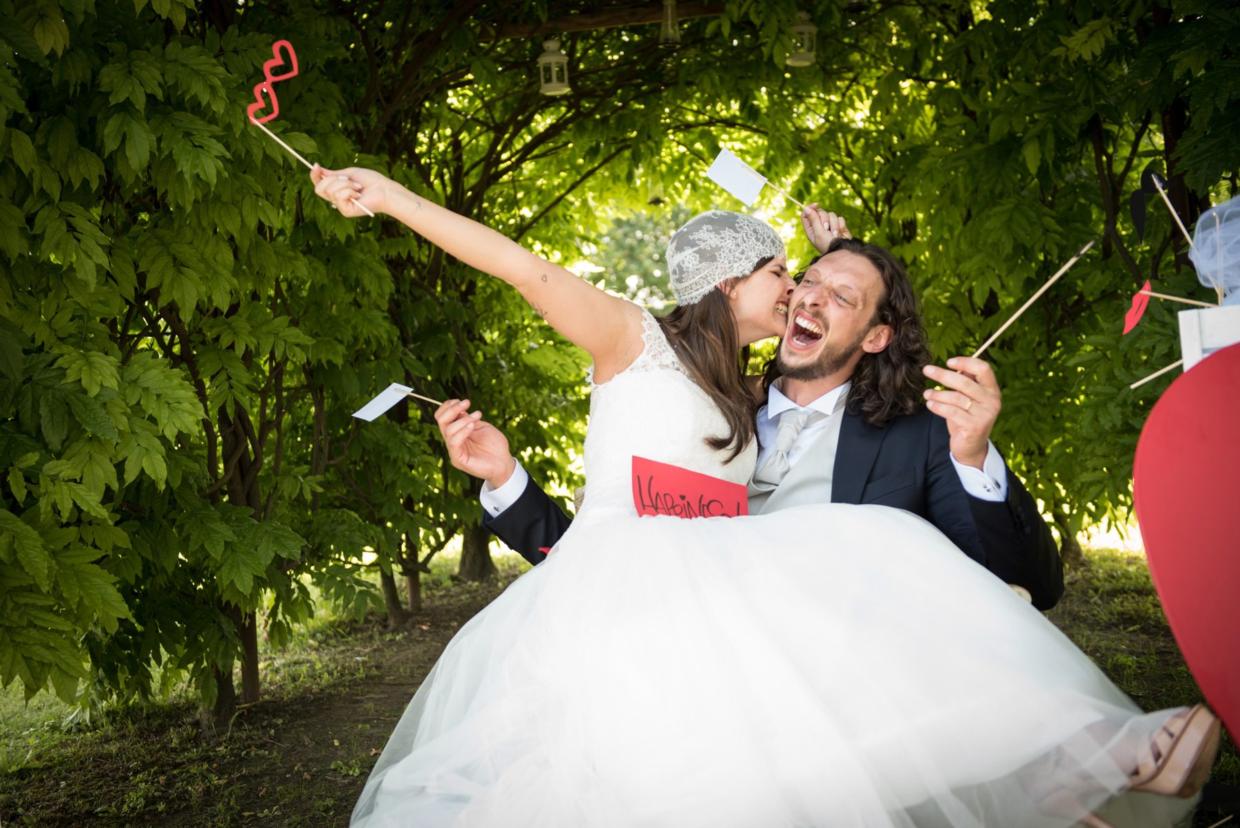 sposi nel parco di Villa Traverso Pedrina Vicenza